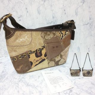 コーチ(COACH)の【美品/入手困難】COACH パッチワーク ショルダーバッグ シグネチャー(ショルダーバッグ)