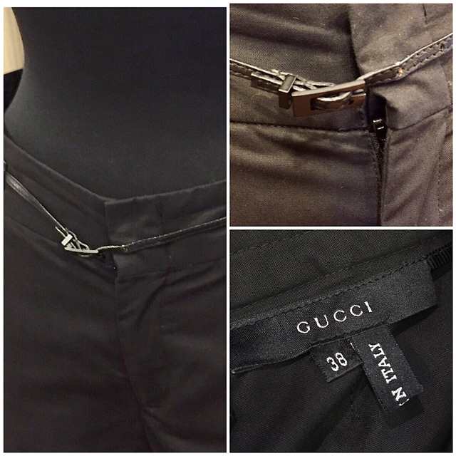Gucci(グッチ)のGUCCI グッチ コットン パンツ SIZE 38 ブラック レディースのパンツ(カジュアルパンツ)の商品写真