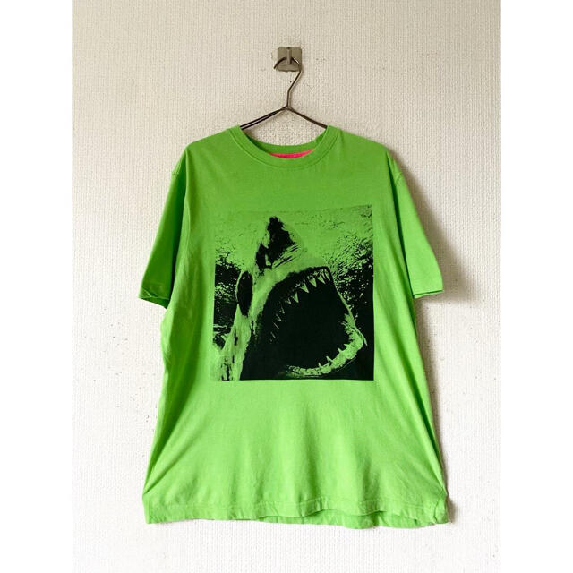 Yohji Yamamoto(ヨウジヤマモト)のvintage サメ 鮫 シャーク グリーン アニマル プリント ロゴ Tシャツ メンズのトップス(Tシャツ/カットソー(半袖/袖なし))の商品写真