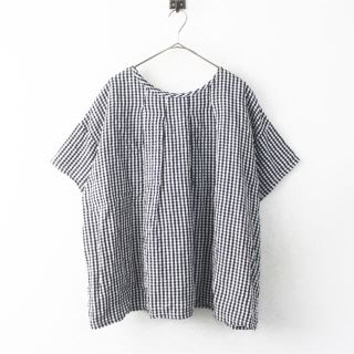 ネストローブ(nest Robe)の☆匿名発送☆ 美品 nest Robe シアサッカー ギンガムチェック ブラウス(シャツ/ブラウス(半袖/袖なし))