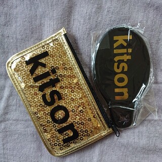 キットソン(KITSON)の【kitson】ポーチ付き手鏡コンパクトミラーゴールドラメ(ミラー)