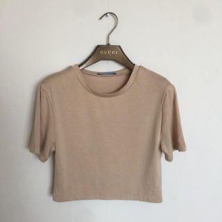 ZARA クロップド丈ティーシャツ sサイズ(未使用)(Tシャツ(半袖/袖なし))