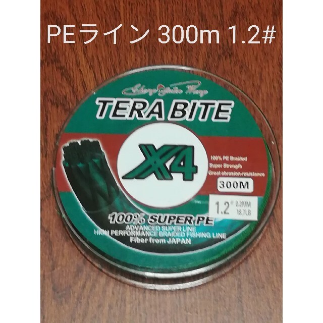 TERABITE PEライン(4本編み),300m巻,1.2# スポーツ/アウトドアのフィッシング(釣り糸/ライン)の商品写真