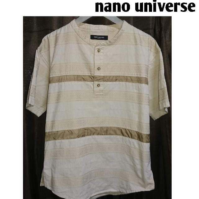 nano・universe(ナノユニバース)のnano universe バンドカラー プルオーバー 半袖シャツ メンズのトップス(シャツ)の商品写真