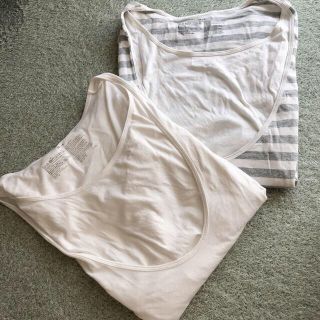 ムジルシリョウヒン(MUJI (無印良品))の無印良品　授乳Tシャツ　M〜Lサイズ　2枚セット(マタニティトップス)