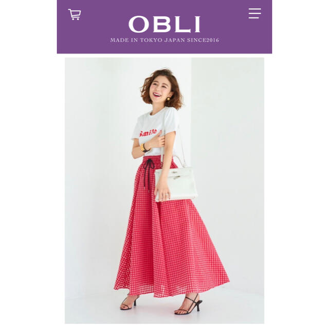 適切な価格 OBLIオーガンジー新品スカート ロングスカート