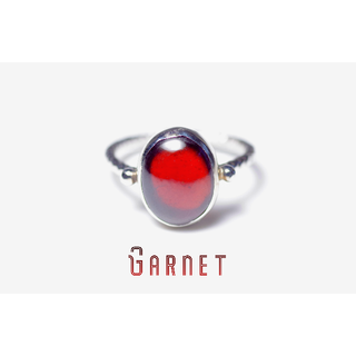 New『Garnet』の世界でひとつの天然石リングsv925 + プラチナ仕上げ(リング(指輪))