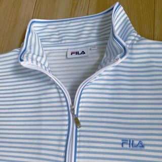 フィラ(FILA)のFILA フィラ レディース ポロシャツ ボーダー ジップアップ 細く見える(ポロシャツ)