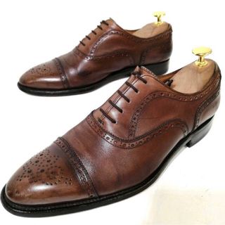 クロケットアンドジョーンズ(Crockett&Jones)のスコッチグレインSCOTH GRAIN 内羽式メダリオン革靴シューズ 24cm (ドレス/ビジネス)