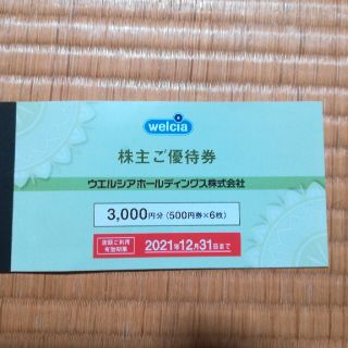 ウエルシアホールディングス株主優待券3000円分(ショッピング)