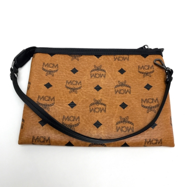 MCM(エムシーエム)のエムシーエム MCM ミュンヘン キュート モンスターズ ロゴグラム トートバッグ 肩掛け ショルダーバッグ レザー ブラウン ブラウン レディースのバッグ(ショルダーバッグ)の商品写真