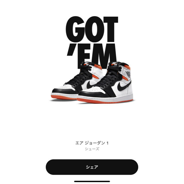 NIKE(ナイキ)の27.5cm NIKE AIR JORDAN 1 ELECTRO ORANGE  メンズの靴/シューズ(スニーカー)の商品写真