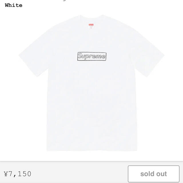Supreme(シュプリーム)のSupreme KAWS Chalk Logo Tee カウズ　白　S メンズのトップス(Tシャツ/カットソー(半袖/袖なし))の商品写真