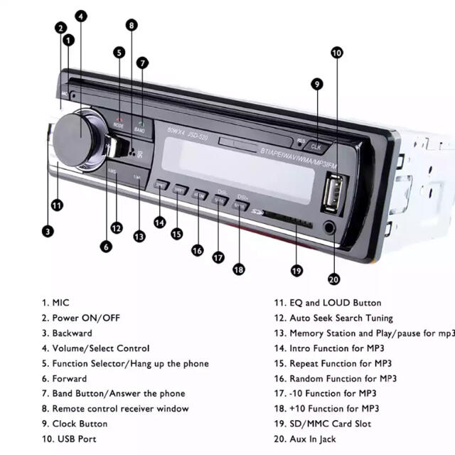 1din カーオーディオ　bluetooth 新品未使用 自動車/バイクの自動車(カーオーディオ)の商品写真