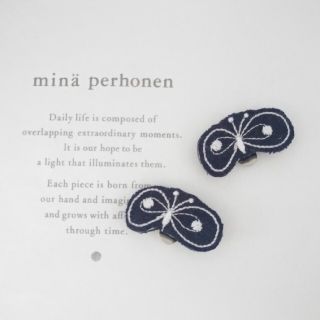 ミナペルホネン(mina perhonen)のミナペルホネン　シューズクリップ　ハンドメイド　choucho/ネイビー(その他)