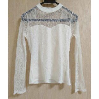 リエンダ(rienda)のriendaリエンダ　レース　背中開きカットソー☆白・FREE(Tシャツ(長袖/七分))