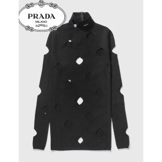 プラダ(PRADA)のPRADA オープンワーク ビスコース タートルネック セーター(ニット/セーター)