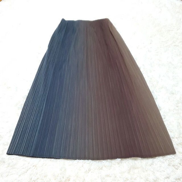 PLEATS PLEASE ISSEY MIYAKE(プリーツプリーズイッセイミヤケ)の【極美品/希少】プリーツプリーズ ロングスカート アースカラー グラデーション レディースのスカート(ロングスカート)の商品写真