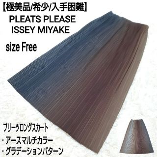 プリーツプリーズイッセイミヤケ(PLEATS PLEASE ISSEY MIYAKE)の【極美品/希少】プリーツプリーズ ロングスカート アースカラー グラデーション(ロングスカート)