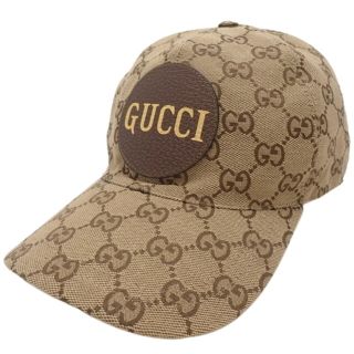 グッチ(Gucci)のグッチ帽子 ベースボールキャップ ベージュ ブラウン茶 40800072896(キャップ)