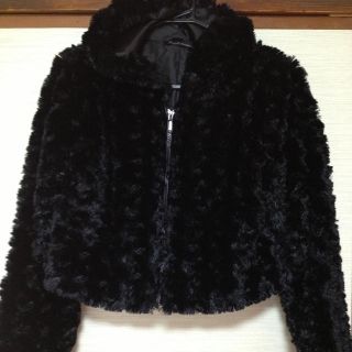 ふわもこ黒アウター♡新品(毛皮/ファーコート)