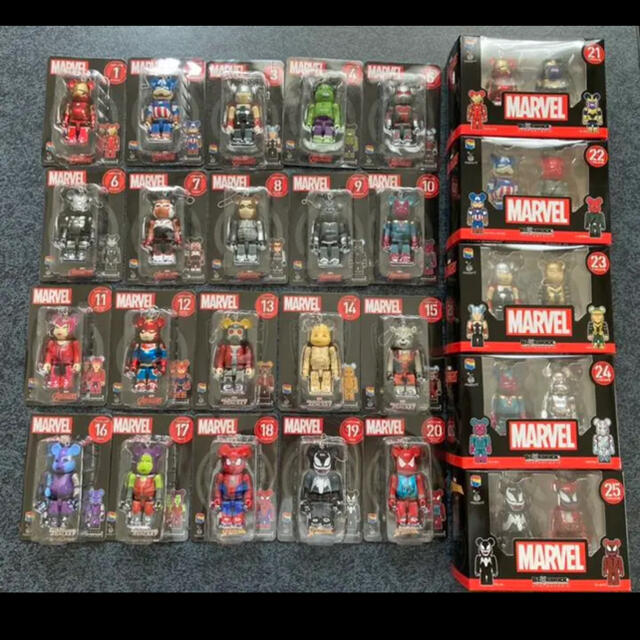 MARVEL マーベル ベアブリック ハッピーくじ BE@RBRICK 1〜25 - アニメ