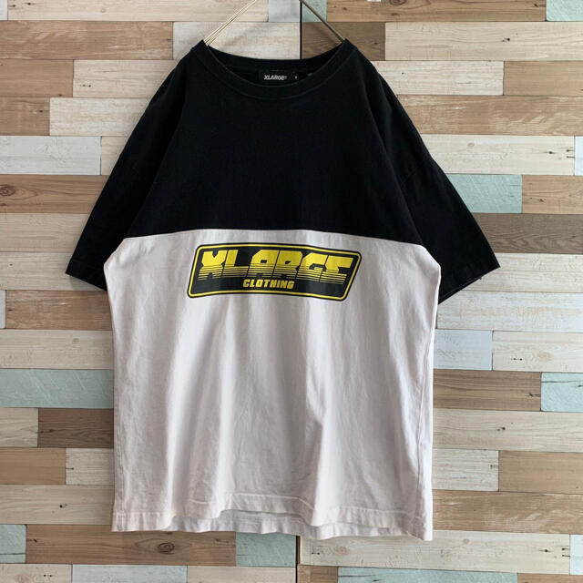XLARGE(エクストララージ)のXLARGE エクストララージ 黒×白 オーバーサイズTシャツ 切替 ゆるダボ メンズのトップス(Tシャツ/カットソー(半袖/袖なし))の商品写真