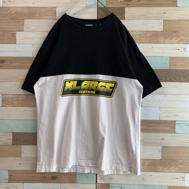 XLARGE - XLARGE エクストララージ 黒×白 オーバーサイズTシャツ 切替 ...