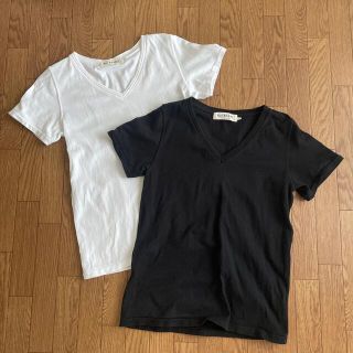 ビームス(BEAMS)のレイビームス　Vネックテイシャツ　黒白(Tシャツ(半袖/袖なし))