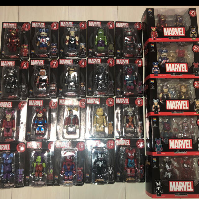 MARVEL マーベル　ベアブリック　ハッピーくじ　BE@RBRICK　1〜25