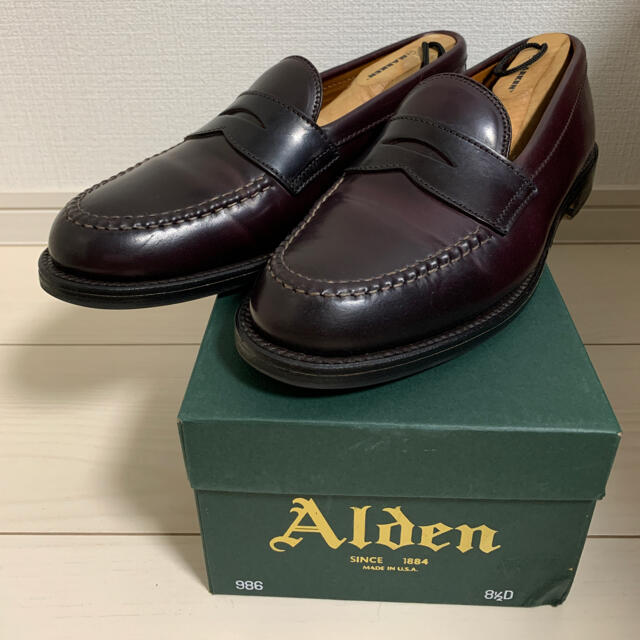 Alden(オールデン)のオールデン 986 ローファー　8.5D コードヴァン　極美品　バーガンディ メンズの靴/シューズ(ドレス/ビジネス)の商品写真