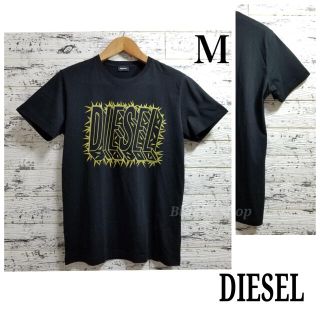 ディーゼル(DIESEL)の【未使用】DIESEL ディーゼル Tシャツ 黒 ブラック 黄色 ロゴ M(Tシャツ/カットソー(半袖/袖なし))