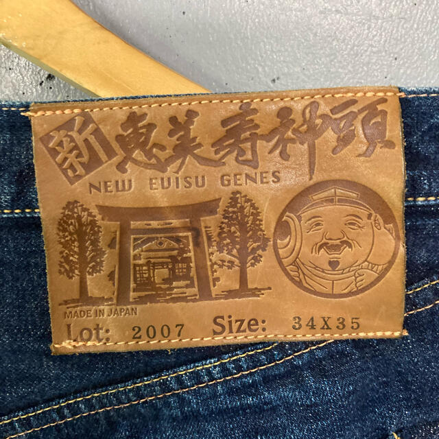 美品!EVISU 縦カモメセルビッチデニム!刺繍ペイントカモメ!日本製