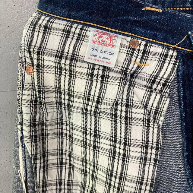 美品!EVISU 縦カモメセルビッチデニム!刺繍ペイントカモメ!日本製