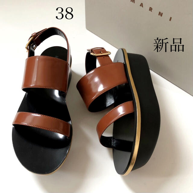 Marni(マルニ)の新品/38 MARNI マルニ プラットホーム サンダル ブラウン レディースの靴/シューズ(サンダル)の商品写真