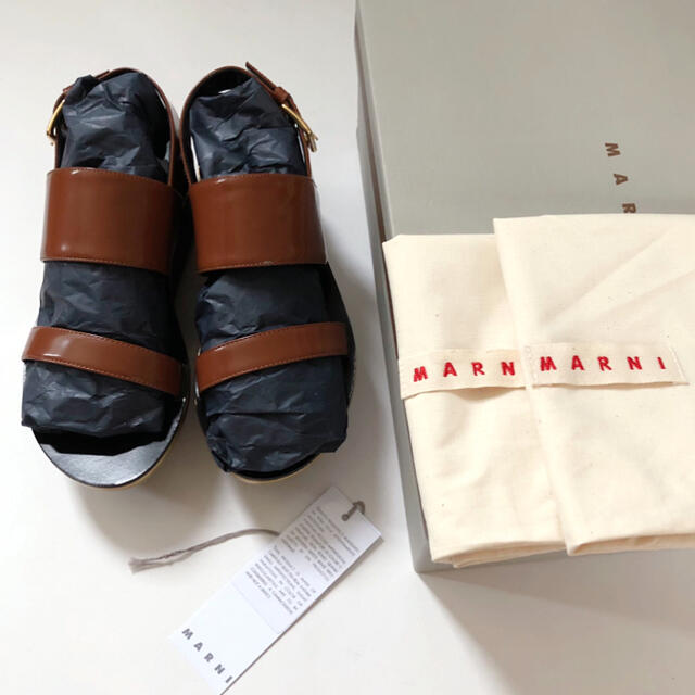 Marni(マルニ)の新品/38 MARNI マルニ プラットホーム サンダル ブラウン レディースの靴/シューズ(サンダル)の商品写真