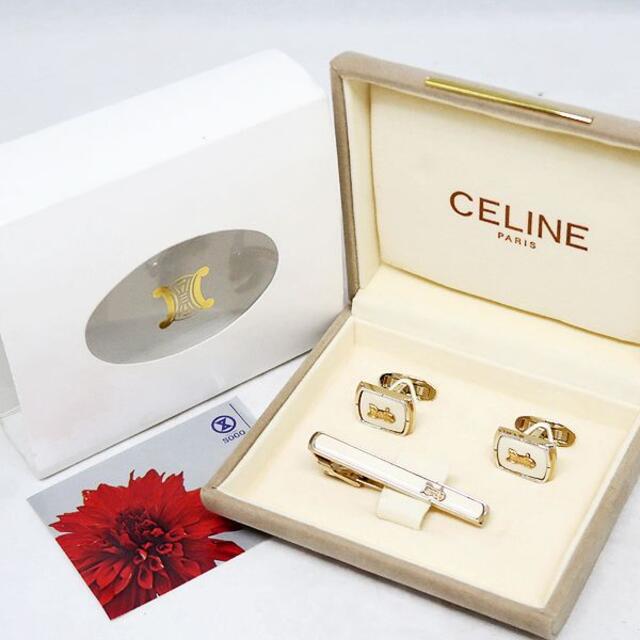 美品 CELINE セリーヌ カフス & タイピン 箱付き　カフリンクス