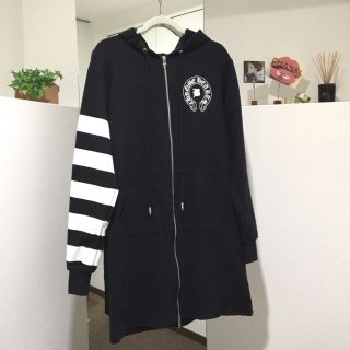 クロムハーツ(Chrome Hearts)のクロムハーツ CHROME HEARTS ベラ・ハディッド コラボ ダブルジップアップ パーカー ブラック 新品同様(パーカー)