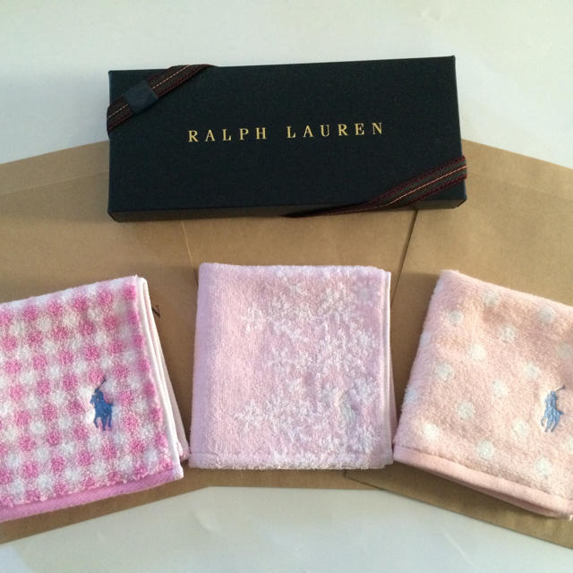 Ralph Lauren(ラルフローレン)の3枚⭐︎タオルハンカチ⭐︎ラルフローレン 新品 ギフト レディースのファッション小物(ハンカチ)の商品写真