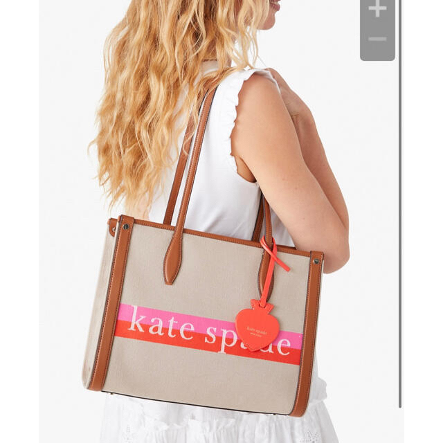 kate spade new york(ケイトスペードニューヨーク)のケイトスペード　マーケット ストライプ ロゴ ミディアム トートバッグ レディースのバッグ(トートバッグ)の商品写真