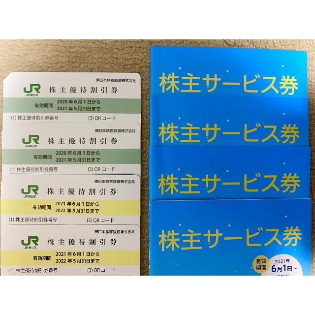 JR東日本 東日本旅客鉄道 株主優待券 4枚 + 株主サービス券 4冊 【期間