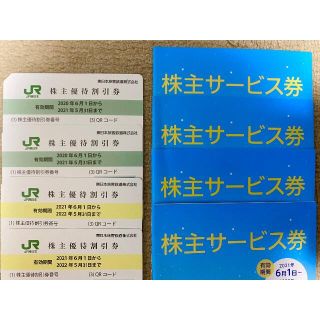 ジェイアール(JR)のJR東日本 東日本旅客鉄道 株主優待券 4枚 + 株主サービス券 4冊(その他)