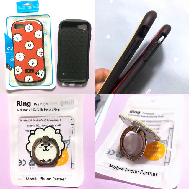 防弾少年団(BTS)(ボウダンショウネンダン)のBT21 BTS RJ ジン　iPhoneXR スマホケース&リング　カバー エンタメ/ホビーのおもちゃ/ぬいぐるみ(キャラクターグッズ)の商品写真