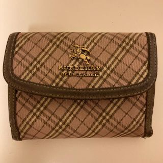 バーバリーブルーレーベル(BURBERRY BLUE LABEL)の【BUEBERRY BLUE LABEL】チェック柄折り財布(ベージュ)(財布)