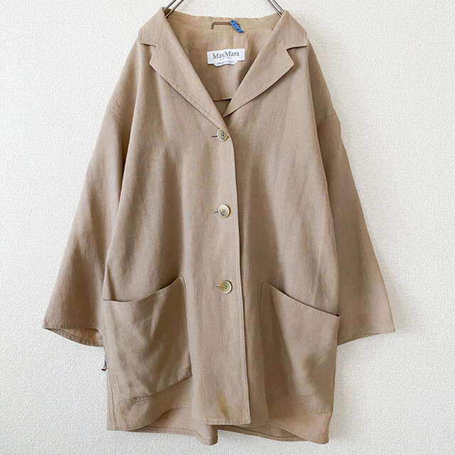 MaxMara（マックスマーラー） リネンジャケット ベージュ 【おまけ付】 5510円引き