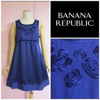 バナナリパブリック(Banana Republic)の【バナナリパブリック】シルク薔薇刺繍チュニック・ミニワンピース☆クリーニング済(チュニック)