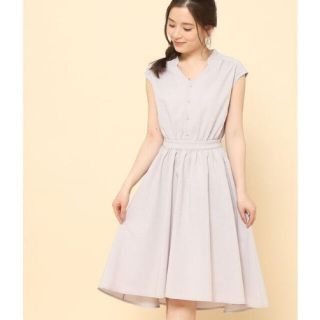 ロペピクニック(Rope' Picnic)の美品♡ロペピクニック　麻調イレギュラーヘムワンピース　ノースリーブ  Ｖネック♡(ひざ丈ワンピース)