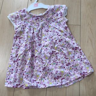 新品　ワンピース　花柄ピンク　90サイズ(ワンピース)