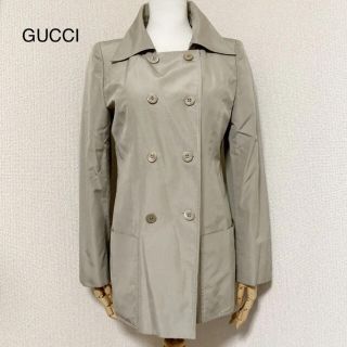 グッチ(Gucci)のグッチ　Pコートシルク　ベージュ(ピーコート)