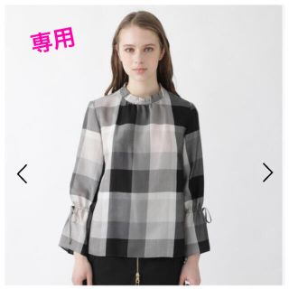 バーバリーブルーレーベル(BURBERRY BLUE LABEL)のブルーレーベル クレストブリッジ ドレープ ツイル スタンド カラー ブラウス(シャツ/ブラウス(長袖/七分))